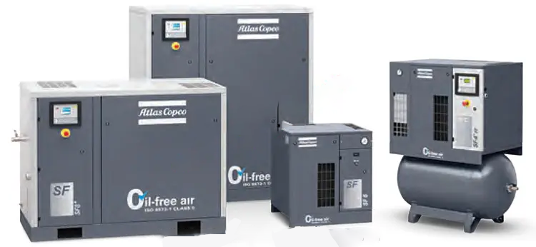 Atlas Copco Oil Free Scroll Air Compressor SF8+-22
