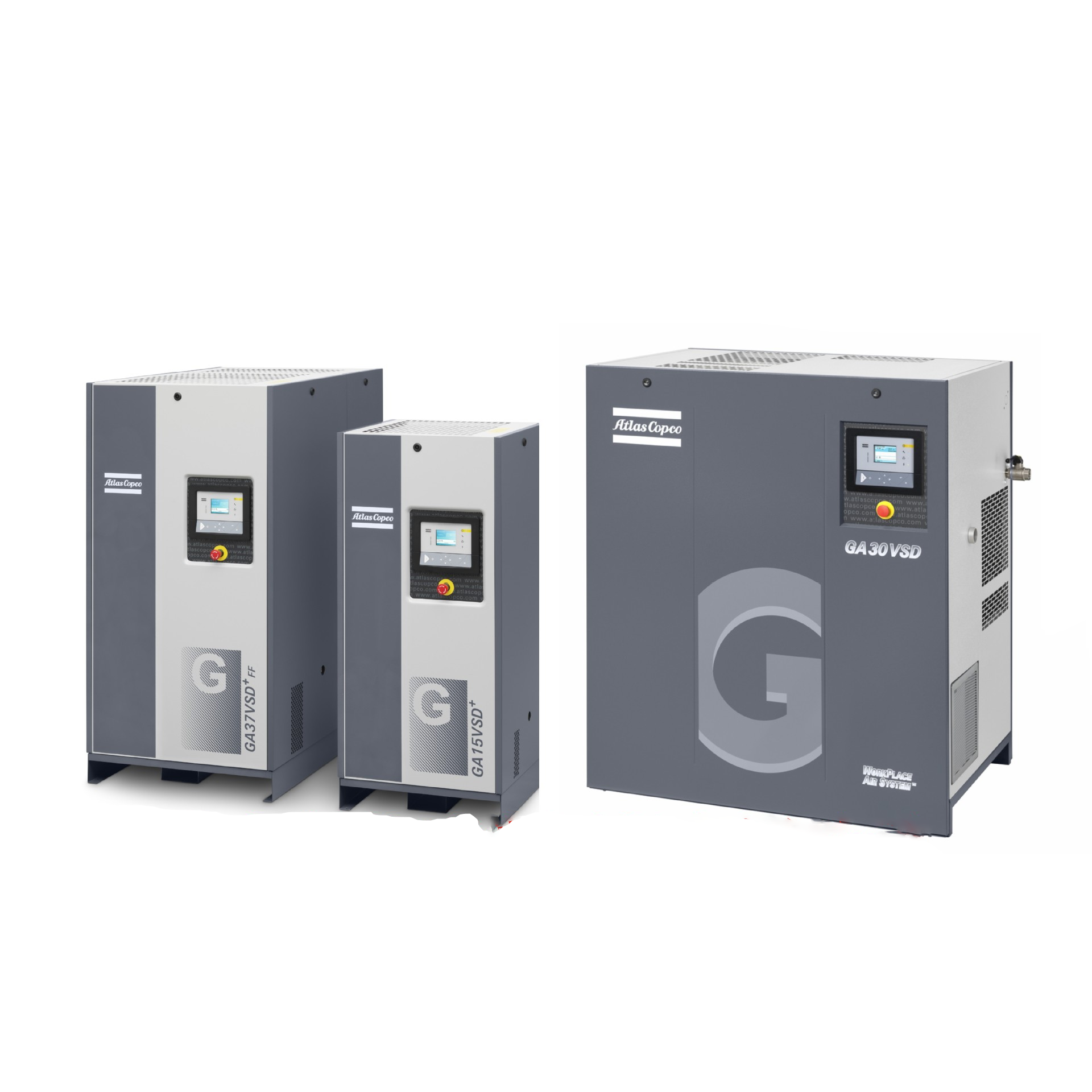 Atlas Copco VSD+Series Variable Speed Oil Injection Screw Air Compressor GA7-30VSD+